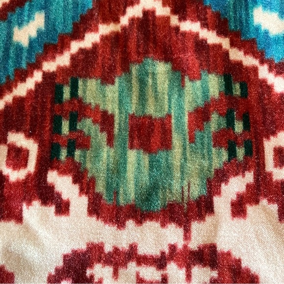 New Pottery Barn Zoey Printed Pillow Cover, Red Ikat Velvet, Bright Holiday, 18" - Picture 5 of 11